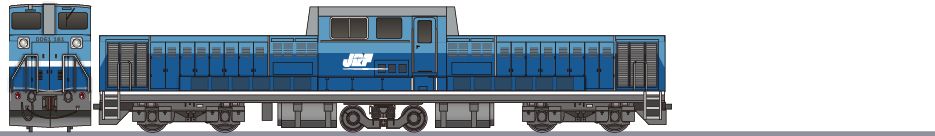 JR貨物　DD51形　試験塗装案1の側面イラスト