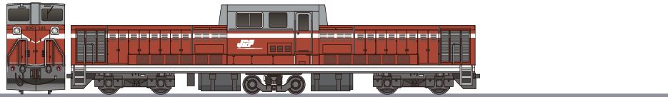 JR貨物　DD51形　試験塗装案2の側面イラスト