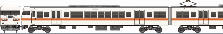 JR東海　117系0番台　初期東海色の側面イラスト