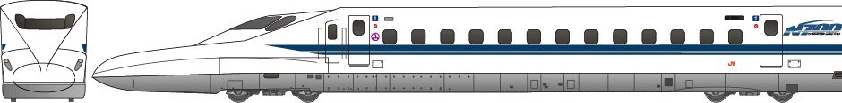 JR東海 N700系 新幹線 「開業60周年記念」 千代田区の側面イラスト