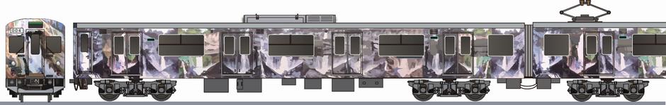 JR西日本　103系3550番台　加古川線　「滝の音、電車の音」の側面イラスト