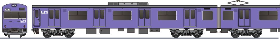 JR西日本　103系　「アーバンネットワーク塗装案」嵯峨野線色の鉄道アイコン