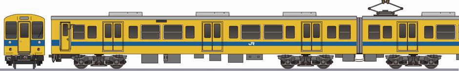 JR西日本　105系　体質改善車　福塩線の側面イラスト