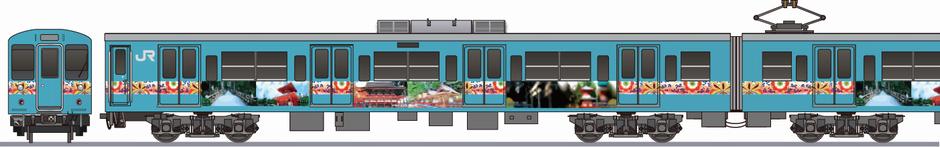 JR西日本　105系　「高野山開創1200年」の側面イラスト