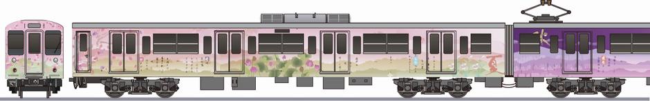 JR西日本　105系　「万葉の四季彩」の側面イラスト