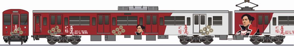 JR西日本　105系　「真田丸」の側面イラスト