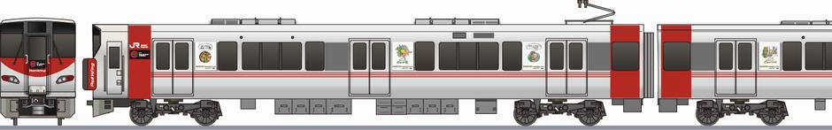 JR西日本　227系0番台　「ちょっとちょっと！なマナーいきものペディア」の側面イラスト