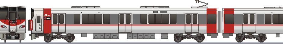 JR西日本　227系0番台　「RedWing」の側面イラスト