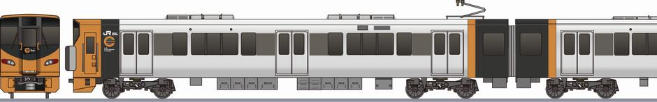 JR西日本　227系　塗装案2の側面イラスト