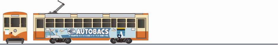 加越能鉄道 デ7070形 「オートバックス」1992の側面イラスト