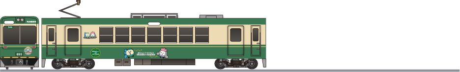 京福電鉄（嵐電）　モボ611形　「江ノ電号」の鉄道アイコン