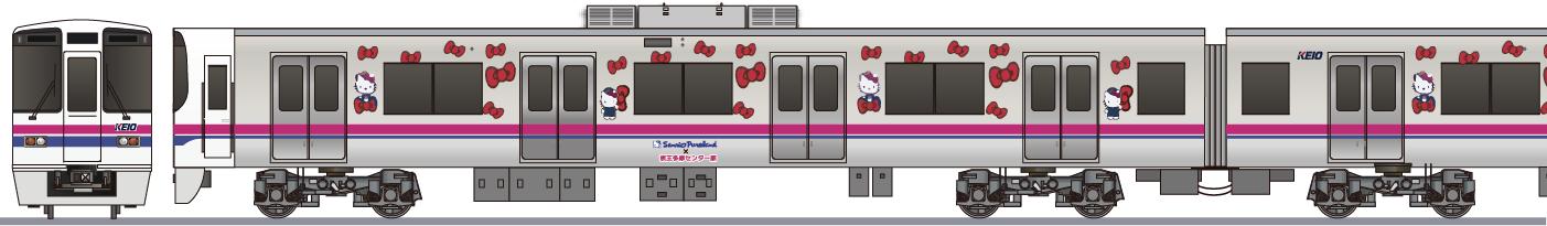 京王電鉄　9000系　「サンリオピューロランド」2016の側面イラスト