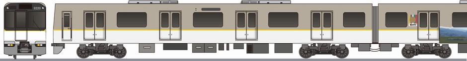 近畿日本鉄道　3220系　「橿原神宮御鎮座120年記念大祭」の側面イラスト