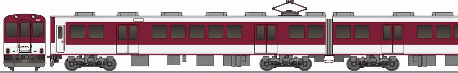 近畿日本鉄道　860系　簡略塗装の側面イラスト