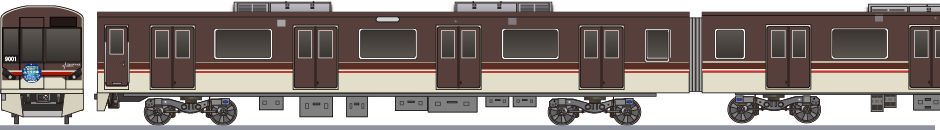 北大阪急行電鉄　9000系　「七夕列車」2016の側面イラスト