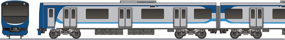 高松琴平電鉄　2000形（2代目）　デザイン案2の側面イラスト
