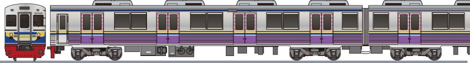 KRLコミューターライン　8000系　PT.KAI標準色（KRL Commuterline 8000）の側面イラスト