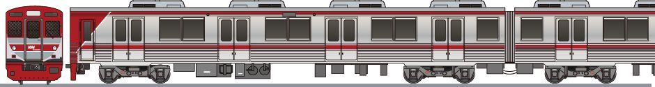 KRLコミューターライン 8500系 「インドネシア鉄道・電化100周年」(KRL Commuterline 8500 100th Anniv)の側面イラスト