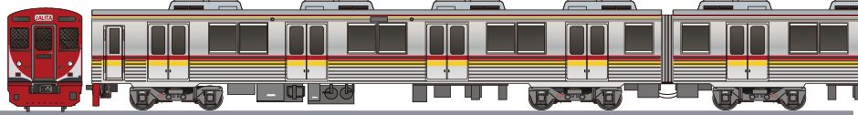 KRLコミューターライン　8500系　JALITA色（KRL Commuterline 8500 JALITA）の側面イラスト