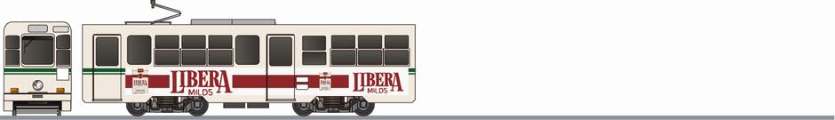 熊本市交通局　1350形　「日本たばこ産業」1988の側面イラスト