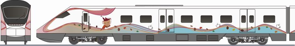 老城鎮海口都市間鉄道　CRH6FA形（Laocheng Haikou Intercity Railway CRH6FA）の側面イラスト