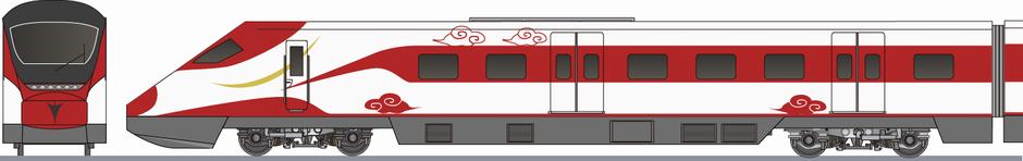 連雲港高速鉄道 CRH6FA形(Lianyungang Railway CRH6FA)の側面イラスト