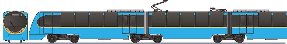 麗江雪山鉄道 100形(Lijiang Snow Mountain Tourist Train)の側面イラスト