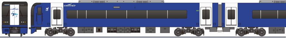 名古屋鉄道 2000系 「ブルーミュースカイ」 新ロゴの側面イラスト