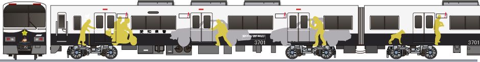 名古屋鉄道　3700系　「パト電コノハけいぶ号」の鉄道アイコン