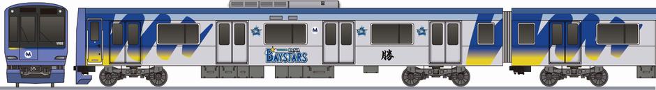 横浜高速鉄道（みなとみらい線）　Y500系　「横浜DeNAベイスターズ」2013の側面イラスト