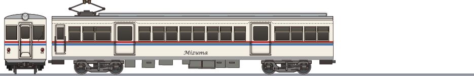 水間鉄道　500系　新塗装の側面イラスト
