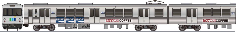 水間鉄道　7000系　「企業広告」2005の側面イラスト