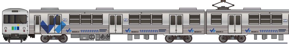 水間鉄道　7000系　「ワコー石油ガス」1994の側面イラスト