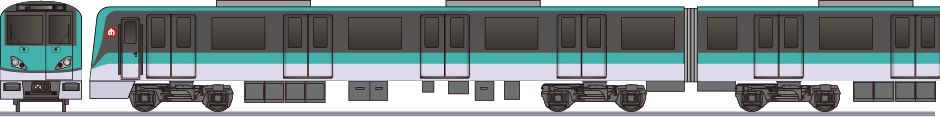 南京地地下鉄　S1号線　PM060型(Nanjing Metro Line S1 PM060)の側面イラスト