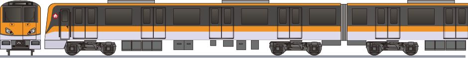 南京地下鉄 S8号線 PM070型(Nanjing Metro Line S8 PM070)の側面イラスト