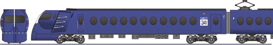 南海電鉄　50000系　「ラピート30周年」の鉄道アイコン