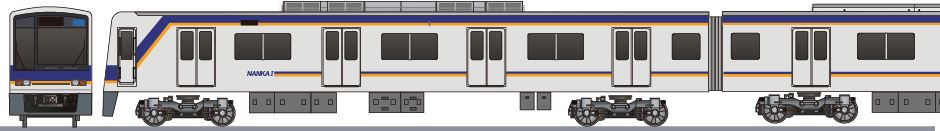 南海電鉄　5000系　南海標準色の側面イラスト