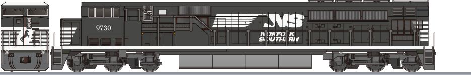 ノーフォーク・サザン鉄道 NS70(NS Railway NS70)の側面イラスト