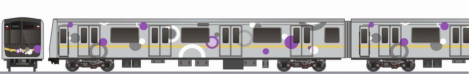 大阪メトロ　30000A系　谷町線の側面イラスト