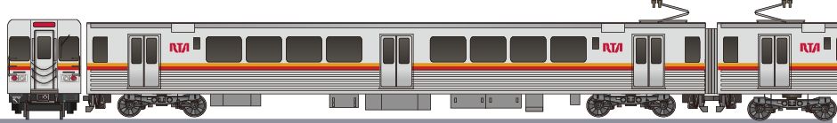 クリーブランド地下鉄　180番代（RTA Rapid Transit 180)の側面イラスト