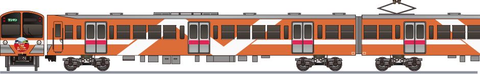 流鉄　5000系　「地域キャラスタンプラリー」の鉄道アイコン