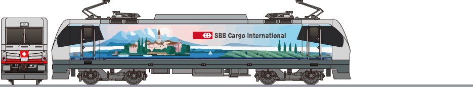 スイス連邦鉄道　193形　「モンテローザ」　（SBB Cargo 193）の側面イラスト