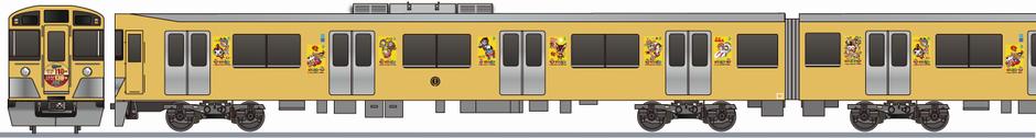 西武鉄道　新2000系　「国分寺×タツノコプロ アニメのまち祭り」の側面イラスト