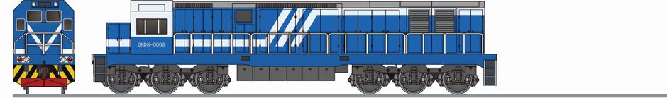 山東大海集団　GKD3B形0008(Shandong Dahai Group GKD3B)の側面イラスト