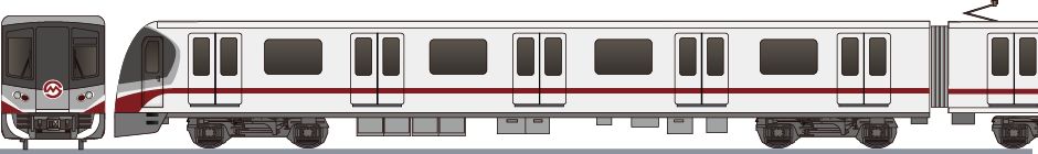 上海軌道交通　11A02形(Shanghai Metro 11A02)の側面イラスト