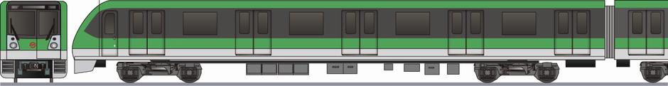 上海軌道交通　2号線　02A02形(shanghai metro 02A02)の側面イラスト