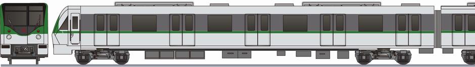 上海軌道交通　2号線　02A04形(shanghai metro 02A04)の側面イラスト