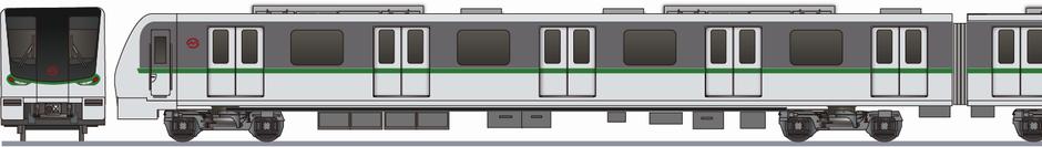 上海軌道交通　2号線　02A05形(shanghai metro 02A05)の側面イラスト