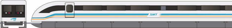 上海トランスラピッド（Shanghai Transrapid）の側面イラスト