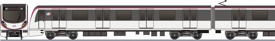 蘇州軌道交通　5号線　PM142型(Suzhou Rail Transit Line5 PM142)の側面イラスト
